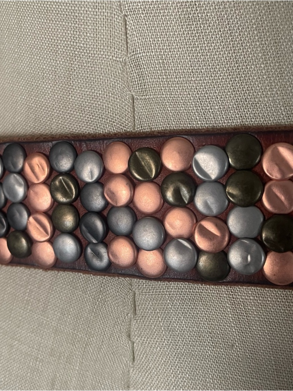 Amsterdam Heritage studded brown leather belt size 95 M/L - Picture 4 of 10